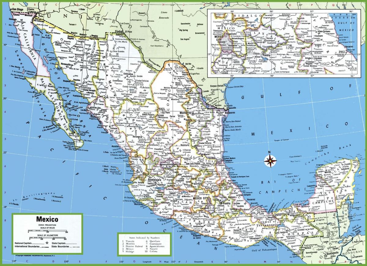 города в Мексике карте