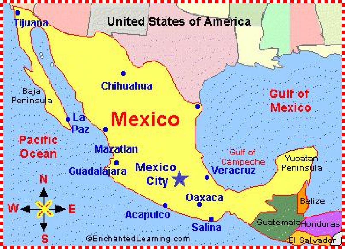 карта Мексики