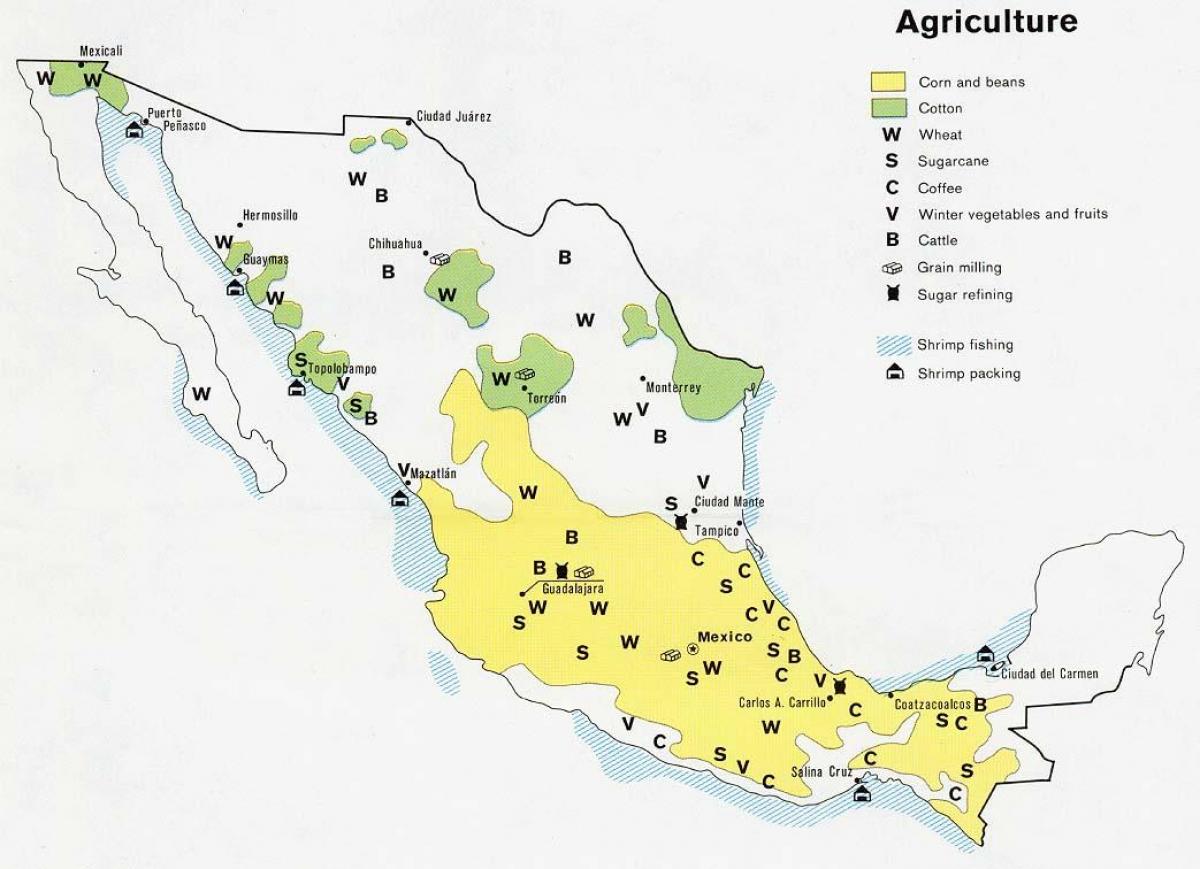 карта Мексики сельского хозяйства