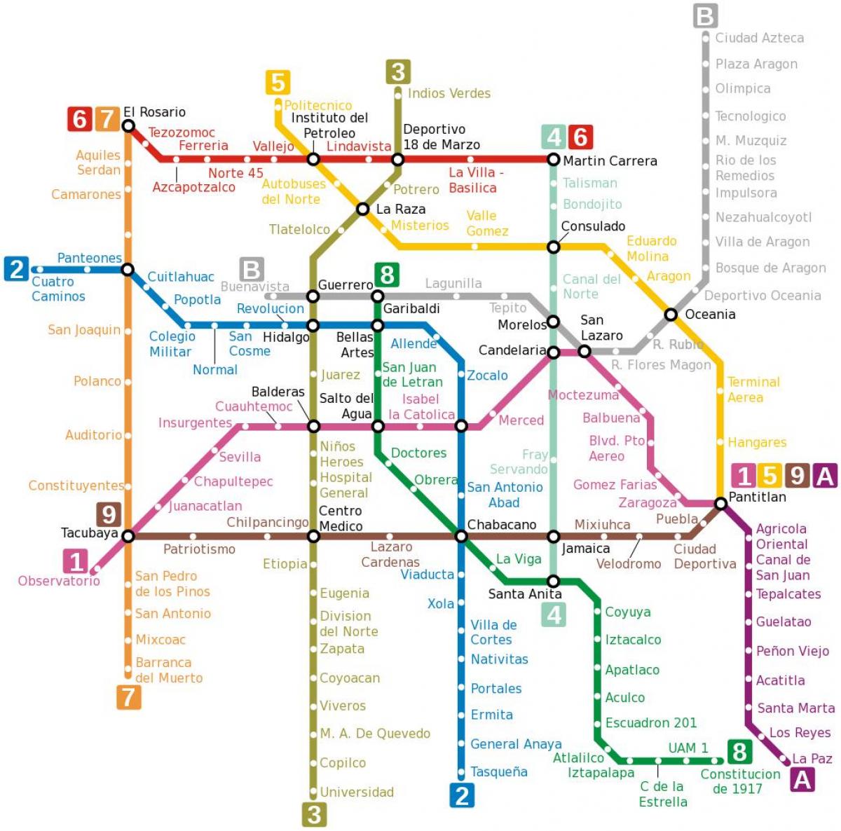 схема метро Мехико