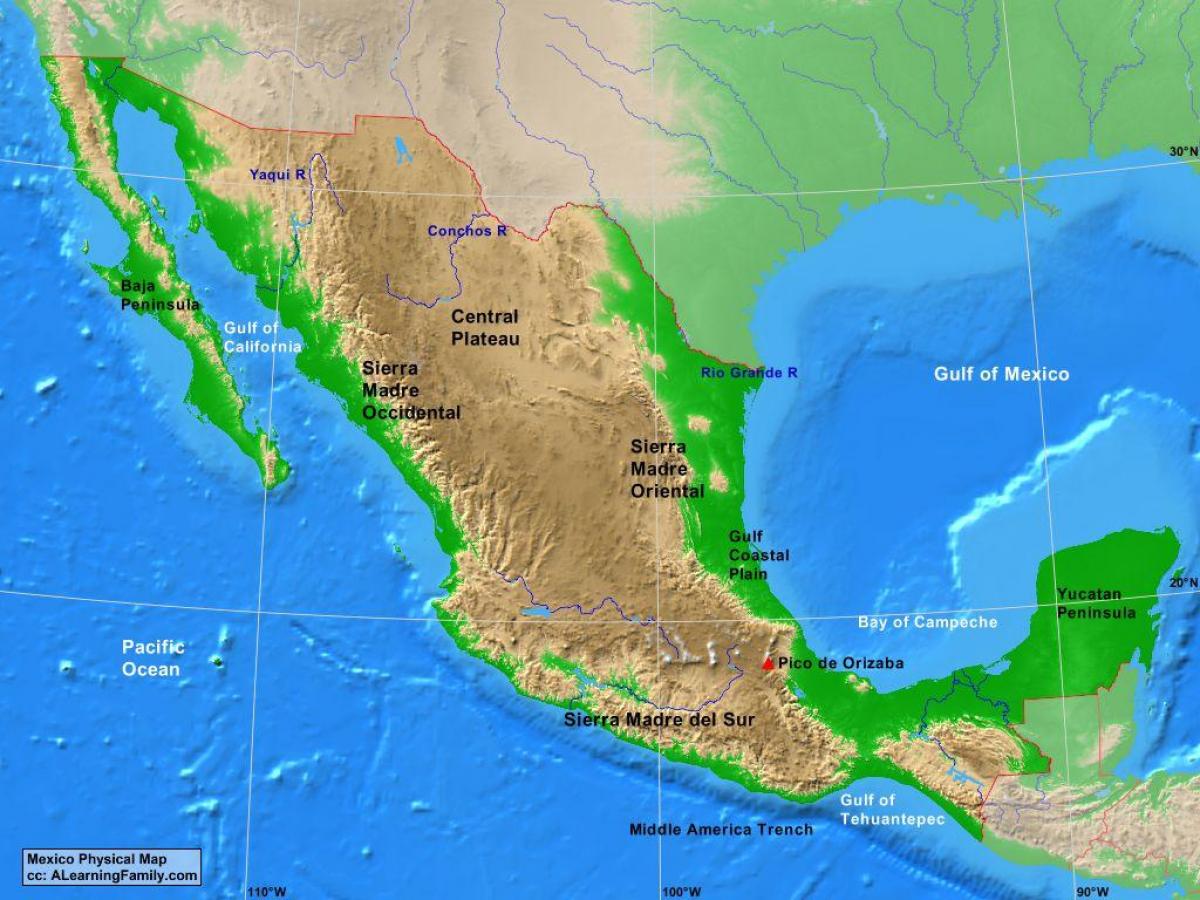 плато Мексики карте