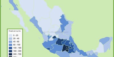 Плотность населения карта Мексика