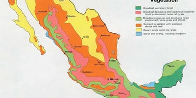 Карта Мексики натуральный ресурсы
