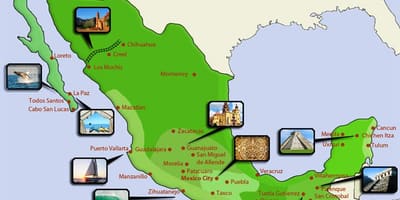 Туристическая карта Мексики