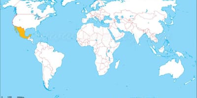 Мексика расположение на карте мира