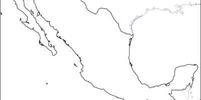 Контурная карта Мексики