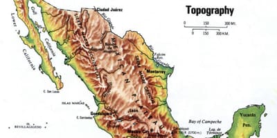 Мексика топографической карте