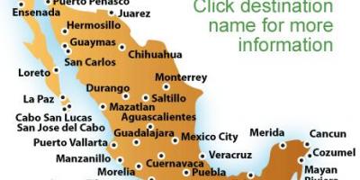 Карта пляжей в Мексике