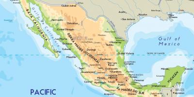 Мексика карта физическая